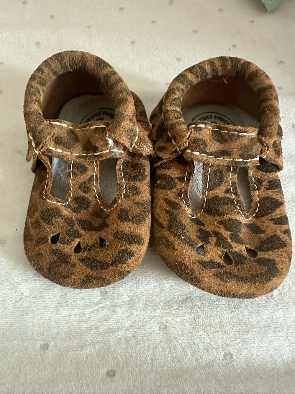 Freshly Picked Leopard Print Soft Moccasin, Baby Shoes Size 3